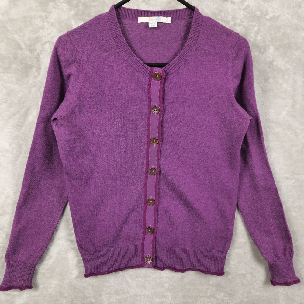 Boden Cashmere/Cotton Blend Purple Women's Cardigan Sweater‎ Size 8